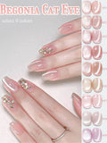 Autumn Winter Blue Black Red Glass Bead Crystal Cat Eye Gel Nail Polish New Whitening High Density Sparkling Nail