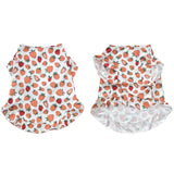 Cute Ruffle Hem Flower Print Dog Vest Skirt Skin Friendly Cool Fabric Anti-UV Outdoor Summer Outfit For Large Breed Dogs