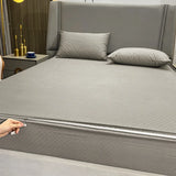 Popxstar Waterproof Mattress Cover With Zipper Six Sides All Inclusive Mattress Cover King Queen Quilted Bed Fitted Sheet Customizable