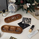 Popxstar Retro Japanese Solid Wood Tray Earring Jewelry Plate Perfume Shelf Cosmetics Storage Entrance Key Storage Tray Home Decorations