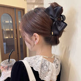 Large Black Fabric Bow Grab Hair Clips Women's New Korean Style Hairpin Fashion Shark Cawl Clips Girls Hair Accessories