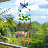 Popxstar  Wind Chime - Green Hummingbird/Butterfly Design A home decor gift for Mom or Grandma Perfect for garden, patio, and backyard