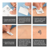 Popxstar Temporary Tattoos Stickers For Women Adult Kids 12 Sheets Small Pattern Water Transfer Stencils Waterproof Fingers Hands Sticker