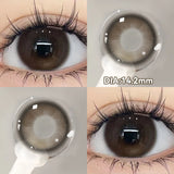 Popxstar 2PCS New Gray Prescription Contact Lenses Fashion Pupils Cosmetics Eye Color Lenses Myopia Colored Contact Lenses Brown