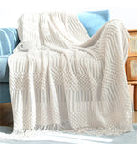 Popxstar  Summer Blanket for Bed Sofa Knitted Blanket With Tassel Nap Blankets Air Conditioning Blanket Soft Throw Blanket Bed Sheet Cover