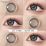 Popxstar  1Pair Natural Brown Gray Contact Lenses for Eyes Fashion Korean Eye Makeup Contacts Beautiful Pupil Yearly Cosmetics