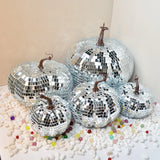 Mini Disco Pumpkin Ball Ornament Light Reflection Color Mirror Ball New Year Handmade Decoration Wedding Birthday Home Ornament