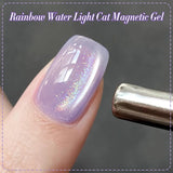 Popxstar 10ml Rainbow Purple Water Light Cat Magnetic Gel Nail Polish Shining Sliver-light Holographics Semi Permanent UV Gel