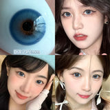 Popxstar  -2pcs/pair Gray Colored Contact Lenses for Eyes Beauty Purple Halloween Makeup Lens Natural Look Brown Blue Big Eye Lens
