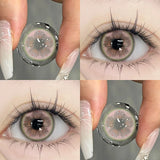 1pair Contact Lenses Bling Pupils With Diopters Blue Lenses Brown Color Contacts Gentle Contact Lenses for Girls Contacts