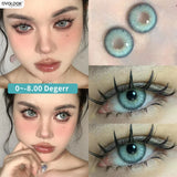 Popxstar 1 Pair(2pcs) Blue Contact Lenses Myopia Pupils With Diopters Fashion Lenses for Eyes Color Lenses Prescription Lenses