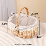 popxstar New Wicker Egg And Fruit Basket Storage Basket Handheld Outdoor Picnic Basket Egg Basket Flower Basket Gift For Best Friend