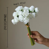 Popxstar 27 Heads Rose Pink Peony Artificial Flowers Silk Bouquet Roses Fake Flower for Table Vase Arrange Home Wedding Decoration Flower