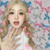 Popxstar Cute Ribbon Bow Hair Clips for Girls Korean Style Bowknot Mini Side Clip Hairpin Barrette Headwear Baby Hair Pin Accessories