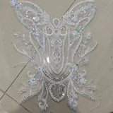 1PC Colorful Sequins Pearl Embroidery Patch for Wedding Evening Dress Sew on Patches DIY Lace Applique
