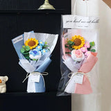 Crochet Flower Bouquet Mother's Day Gifts Carnation Artificial Flower Parents' day Flower Bouquet Sunflower Graduation Gifts