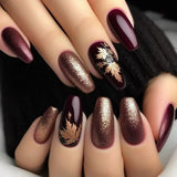 Popxstar 24pcs Mid-length Ballet Full Cover Nail Square Head Purple Gradient Press on False Nails Art Shiny Star Simple Design Fake Nail