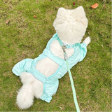 Puppy Summer Jumpsuit Waterproof Dirt Dust Proof Thin Pet Dust Pants for Small Dog Cat Outdoor Blue Bichon Dog Clothing
