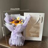 Popxstar  Hand Knitted Flower Bouquets Graduation Flower Bouquet Crochet Flowers Bouquet Finished Flower Bouquet Graduation Ceremony Gifts