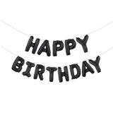 Popxstar  13pcs White Happy Birthday Balloon Foil Letter Ballons Baby Shower Kids Birthday Party Decoration Adult Balloon Banner Globos