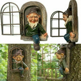 Popxstar Creative Garden Statue Elf Go Out Tree Hug Suitable for Home Courtyard Porch Decoration Garden Decoration Outdoor Decor
