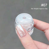 Popxstar Aurora Pearl Nude Pink White Nails Glitter Dust Chrome Moonlight White Rubbing on Powder Shell Mirror Pigment Nail Art Supplies