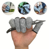 Popxstar 10Pcs 5-level Protection High Performance Anti Cutting Finger Gloves for Outdoor Work in Kitchen