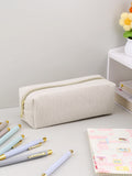 Popxstar  1pc Pencil Case Solid Color Pencil Case school supplies Large Capacity Pencil Case Stationery Bag Pencil Case School Pencil Case