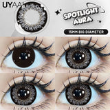 Popxstar 15mm Big Diameter Black Lenses 14.5mm Lenses  Colored Contact Lenses for Eyes Big Eye Lenses Natural Look Lenses