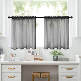 Popxstar Short Curtains for Living Room Bedroom Curtains for Kitchen Solid Color Curtains for the Hotel Office Room Window Valance Drapes