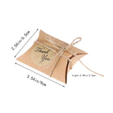 Popxstar 300pcs Paper Boxes Pillow Candy Box Gift Box Kraft Paper Gift Box Vintage Style Wedding Party Favors Supplies with Rope