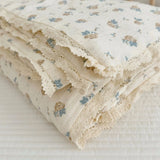 Popxstar Baby Camellia Rose Print Muslin Blanket Quilt for Summer Infant Floral Muslin Comforter Napping Cover for Baby Bedding Quilts