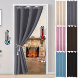 Popxstar Blackout Door Curtains Panel Solid Thermal Insulated Curtains Eyelet Living Room Decor Window Drapes Bedroom Divider Ring Top