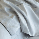 Popxstar  1000TC Egyptian Cotton Brushed Jacquard Embroidery Luxury Solid Color Bedding Set Duvet Cover Flat/Fitted Sheet Pillowcases 4Pcs