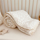 Popxstar Baby Camellia Rose Print Muslin Blanket Quilt for Summer Infant Floral Muslin Comforter Napping Cover for Baby Bedding Quilts