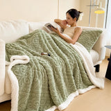 Popxstar Soft Sherpa Throw Blanket for Couch Sofa, Multi Size Fleece 3D Embossed Fuzzy Cozy Blanket for Bed, Thick Blanket for All Season