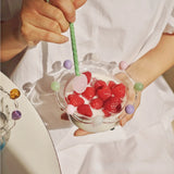 Popxstar Crown Bowl Salad Bowl Cute Bowl Fruit Plate Dish Glass Bowl Snack Candy Cake Bowl Ice Cream Cup Fruit Bowl Home Decor Storage