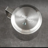 Popxstar 200ml Espresso Cup Saucer Scoop Included Dual Wall 304 Stainless Steel Milk Mug Coffee Cup Mirror Drinkware for Cafeteria