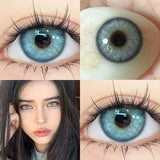 Popxstar  1 Pair Korean Lenses Contact Lenses with Prescription Green Lenses Eyes Colorful Beauty Lenses Yearly Use Natural Pupils