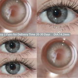 Popxstar 1Pair Colour Contacts Lenses Circular Natural Gray Blue Eye Lenses Myopia Beauty Pupil Black Eyes