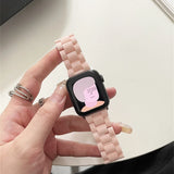 popxstar Laser Transparent Acrylic Strap for Apple Watch Band 42mm 46 41 38 45 44 49 40mm Women Bracelet for iWatch Series 10 9 8 7 6 5