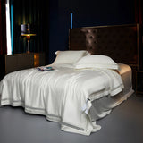 Popxstar  4/6Pcs Hollow Wide Edge Cooling Summer Quilt Soft Silky Lyocell Bamboo Fiber Thin Comforter With Bed Sheet Pillowcases