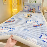 Popxstar Dormitory Single Thick Warm Bed Sheet Winter Milk Velvet Mattress Topper Double Bedspread Thin Bed Pad Mattress Cover Tatami Mat