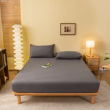 Popxstar Fitted Sheet Solid Color Mattress Cover With Elastic Band Bed Sheet Single Double Queen Size Bedsheet High Quality Fit Sheet