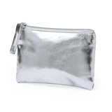 Popxstar PU Leather Zipper Storage Bag Multifunctional Outdoor Portable Coin Key Organizer Card Holder Silver Coin Purse Wallet Travel