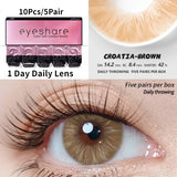Popxstar 10Pcs=5Pair Color Contact Lenses for 1 Day Daily Lens Blue Contacts Daily Disposable High Wearing Comfort Brown Lenses