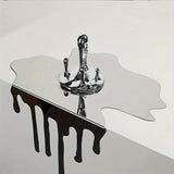 Minimalism Stainless Steel Flowing Water Droplet Decoration Reflective Surface Artwork Desktop Decoration Home Decoration