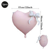 Popxstar  Heart-shaped Foil Balloon with Bow for Women Birthday Party Weddings Baby Shows Valentine's Day Anniversary Photograph  Decor