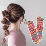Popxstar New Korean Spiral Hair Ties High Elastic Telephone Cord Braid Hair Band Women Girls No Crease Ponytail Holder Hair Ropes