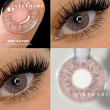 Popxstar Halloween 1pair Natural Colored Contact Lenses for Eyes Fashion Gray Eye Contacts Yearly Brown Lenses Color Eye Lens Pink Lenses